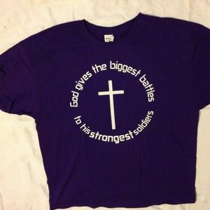 Adult T-Shirt God Gives the Biggest Battles Sz 2XL